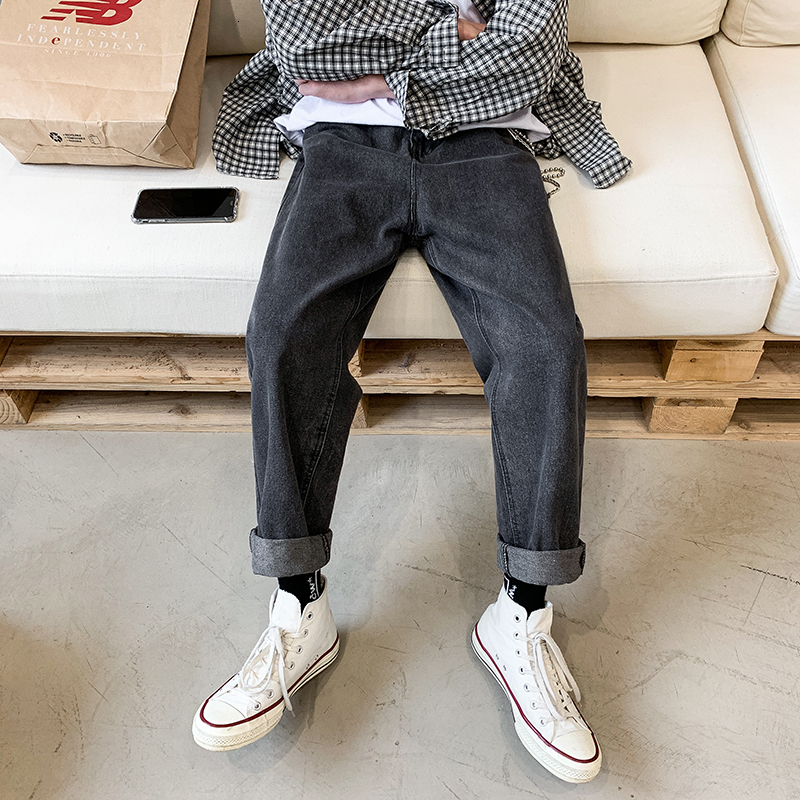 

2021 New Men's Brand Baggy Homme Wash Jeans Loose Blue/black Color Trousers Male Leisure Cowboy Tide Casual Pants Size M-3xl I52l