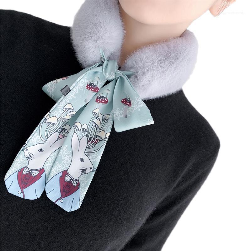 

Scarves Ins Style Plush Scarf Winter Warm Collar Lady With Ribbon Imitation Fair Student Neckerchief1