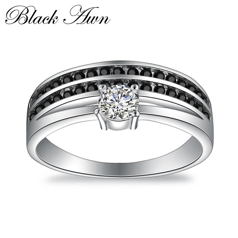 

Cluster Rings [BLACK AWN] 925 Sterling Silver Party For Women Jewelry C390, Golden;silver