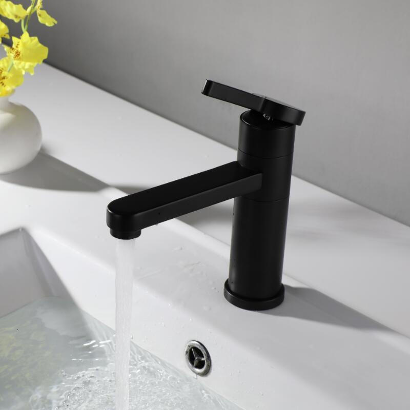 

2021 New Bathroom Basin Faucet Cold Hot Water Mixer Sink Tap Single Handle Deck Mounted Black and Goldtap 28zk