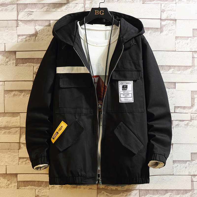 

2021 Casual England Style New Spring Autumn Black Jacket Men's Brand Clothes Plus Oversize M-5xl with Hoodies Jk130 33ky, Jk130 1