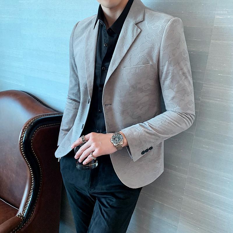 

Luxury MEN'S BLAZER Fashion Korean Style Embroidery Blazers Business Casual Slim Fit Suit Jacket Men High Quality Dress Male1, Black