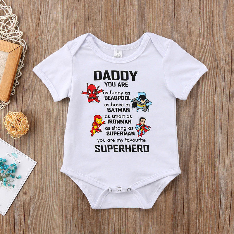 

Summer Boys Jumpsuits Newborn Baby Boys Girls Clothes Romper Outfit Set, White
