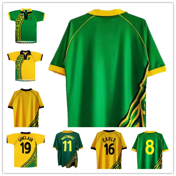 

1998 Jamaica Jerseys home away Reggae Boyz GARDNER SINCLAIR BROWN DAWES SIMPSON CARGILL WHITMORE EARLE POWELL GAYLE WILLIAMS BOYD LOWE BURTON HALL, 1998 away
