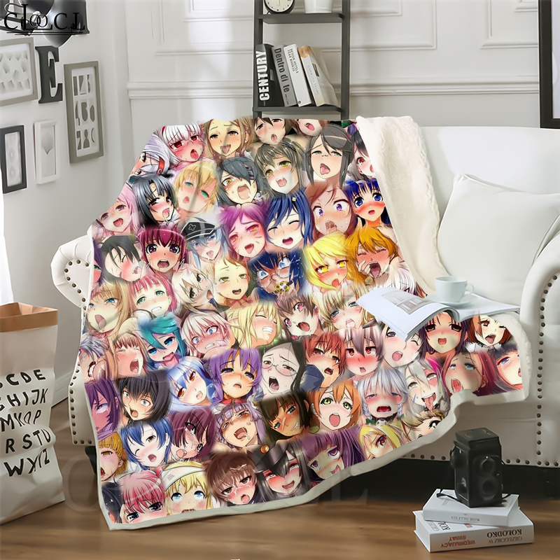 

CLOOCL Hot Anime Ahegao Endless Expression 3D Print Harajuku Conditioning Blanket Sofa Teens Bedding Throw Blankets Plush Quilt