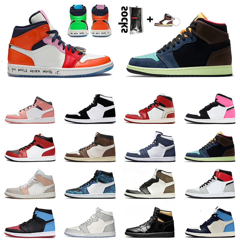 

High OG Bio Hack New Quality FEARLESS 1s Basketball Shoes Black Gold Mid Milan Pink Quartz UNC Chicago Jumpman Trainers Sneakers 36-46, D15 mid milan 36-46