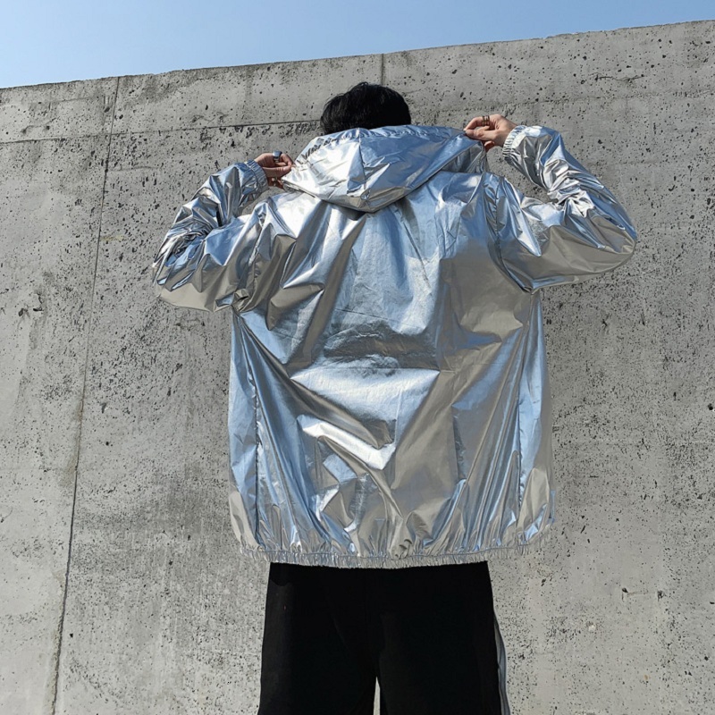 

2021 New Hip Hop Youth Ultra-thin Coat Fashion Streetwear Summer for Men College Jacket Arco, Silver