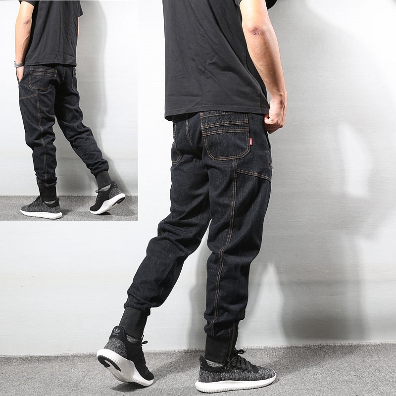 

2021 New Estilo Japons Do Vintage Emendado Designer Denim Harm Calas Brim Dos Homens De Carga Moda Streetwear Hip Hop Jeans 9cu5, Black color