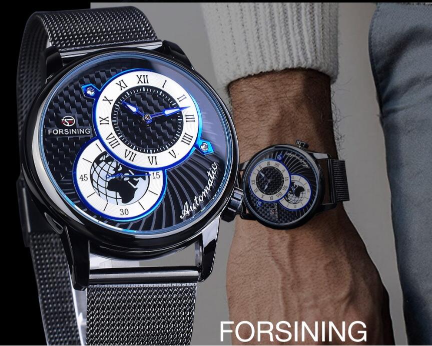 Top sell Forsining fashion man watches Mens Mechanical Automatic Watch stainless steel wrist watch for man For06-image-661979626