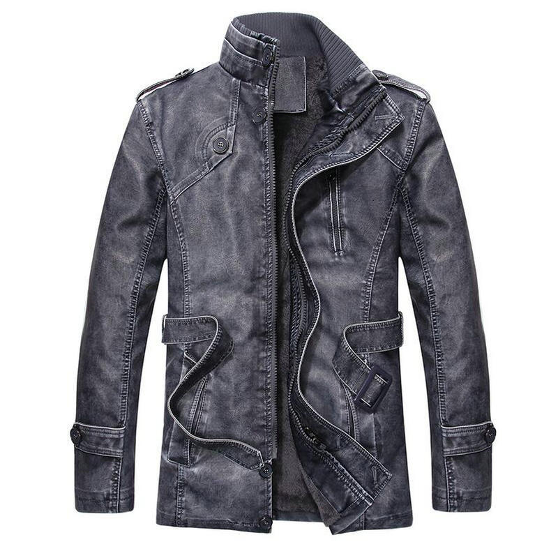 

2021 Men's Jackets Vintage Autumn New Winter Motorcycle Casual Leather Jacket From the Plutonium of Long Men Thicken H7xi, Yellow