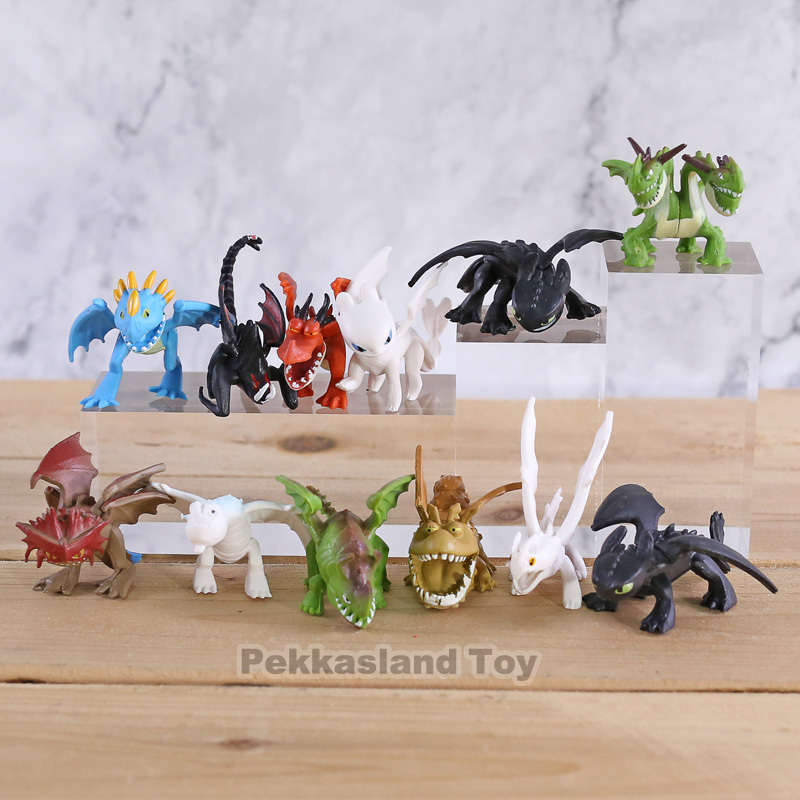 

How To Train Your Dragon 3 Night Light Fury Toothless PVC Action Figures Cartoon Bezzubik Anime Figurines Dolls Kids Toys Set C0220