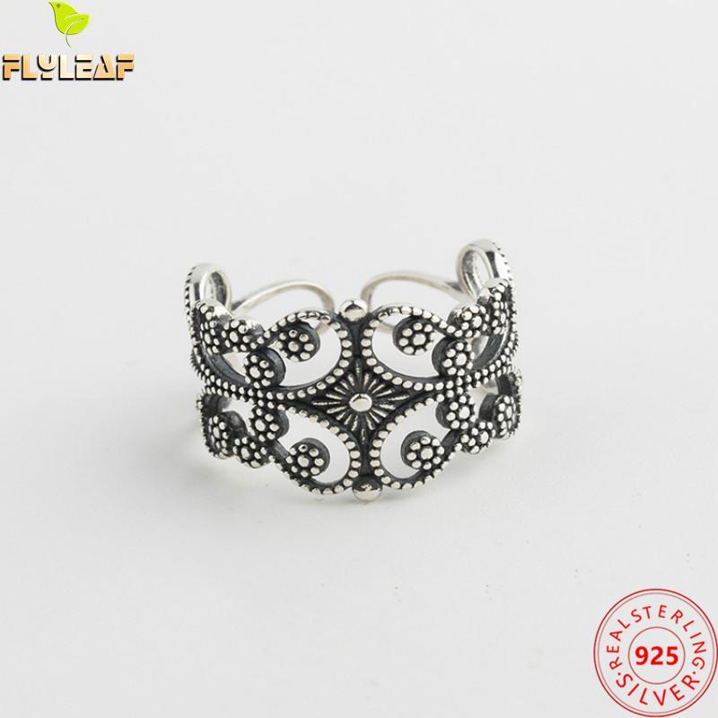 

Cluster Rings Retro Hollow Double Butterfly Open For Women 925 Sterling Silver Female Student Fashion Jewellery 16.9mm Adjustable
