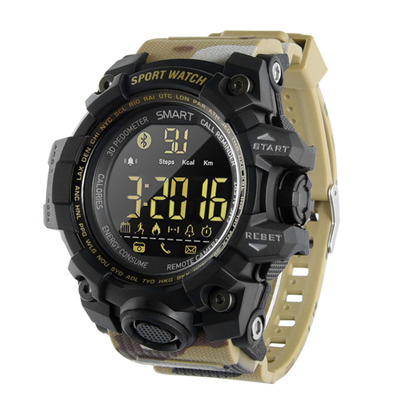 

EX16S Smart Watch Bluetooth Waterproof IP67 Camera Bracelet Relogios Pedometer Stopwatch FSTN Screen Wristwatch For iPhone Android iOS Watch