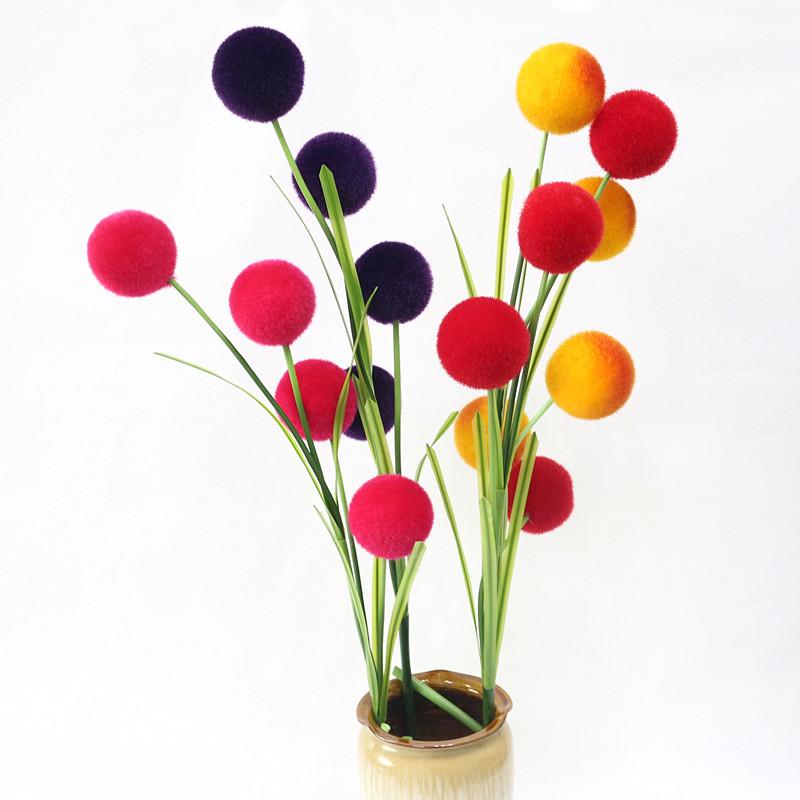 

Flone 4 Head Artificial Flower Ball Plant Branch Simulation Flower Bouquet Wedding Aceesories Home Party Gift Decor Art