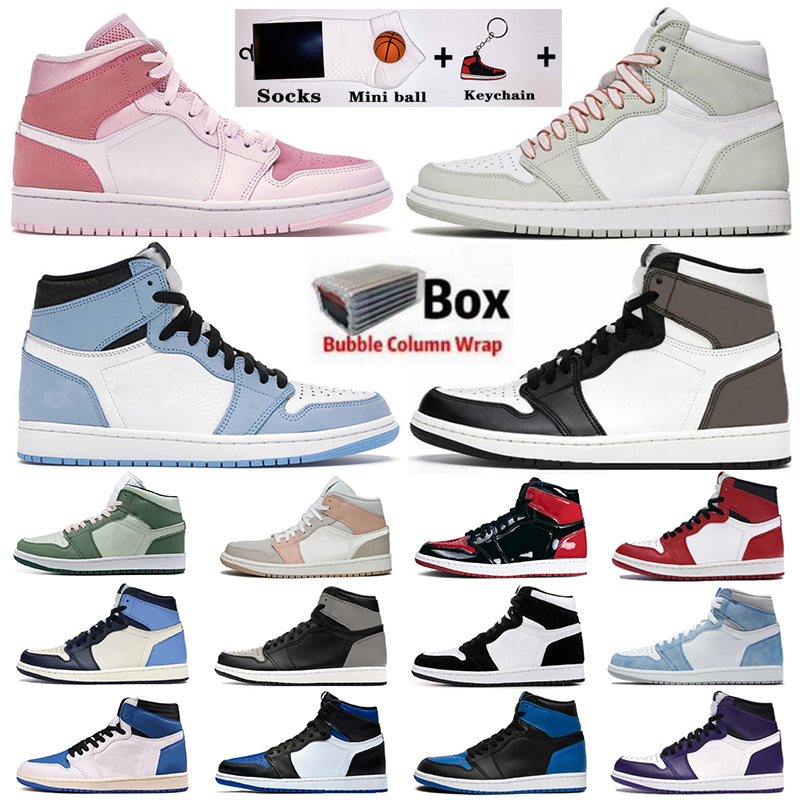 

1 1s Men Basketball Shoes Hyper Royal University Blue Silver Seafoam Shadow Women Pink Toe Dark Mocha Twist Obsidian Jumpman Sports Sneakers Trainers, #8