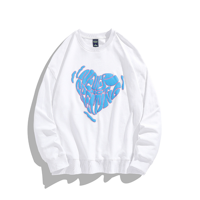 

Letter Love Trendy Sweater Pure Cotton Comfortable Pullover Fashion Sportswear Long Sleeve Hoodie Popular, Black