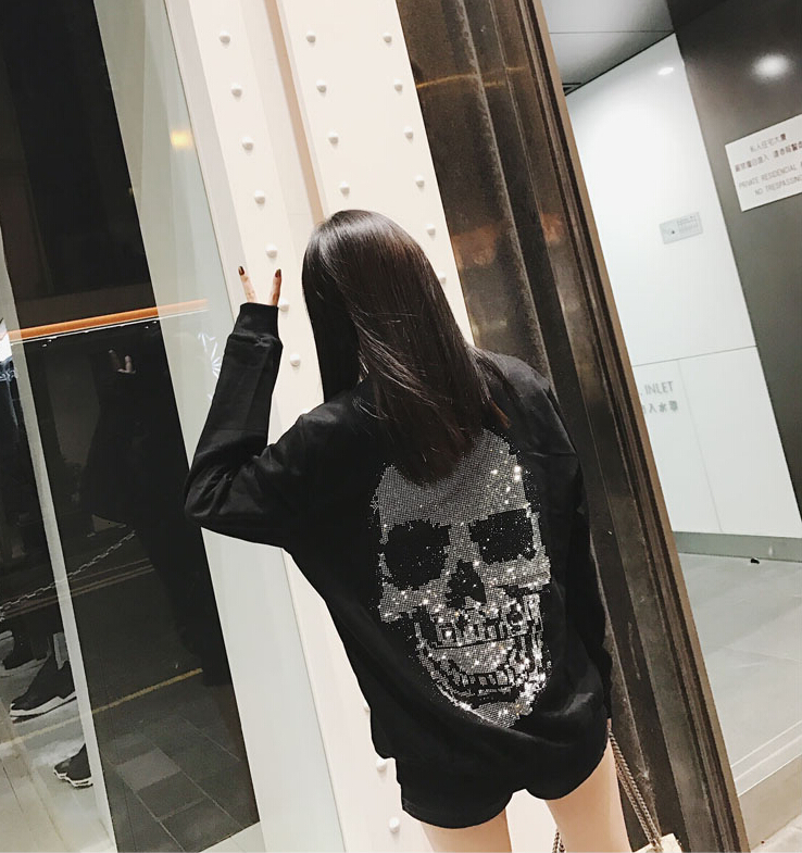 

2021 New Casual Winter Woman Hoodies Diamond Loose Stone Design Streetwear Sell Korean Style Sweaters Hot Drill Tops with Young Hood g Sswz, Beige