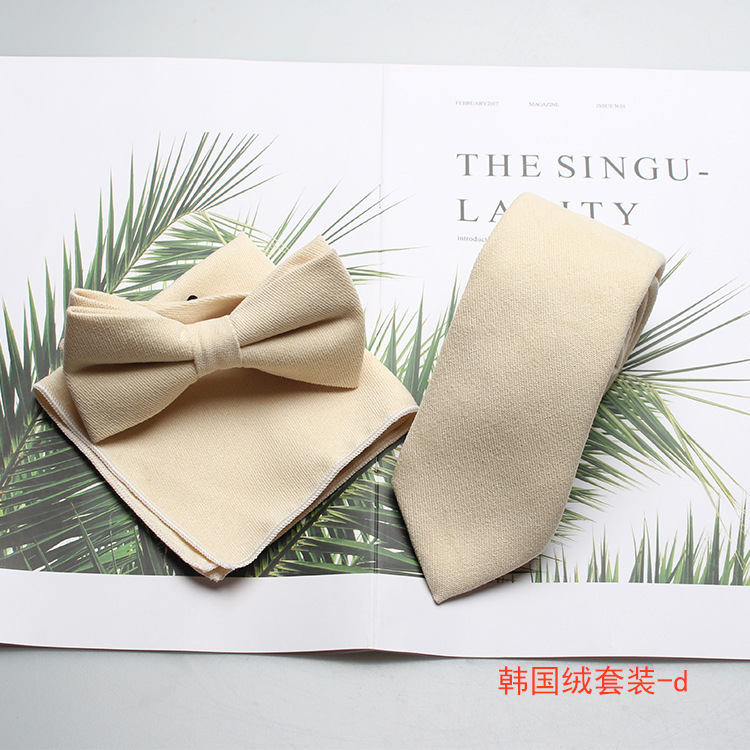 

Shengzhou Factory Direct Sales New Korean Velvet Tie Square Scarf Bow Tie Mens Business Wedding Casual Three-Piece Suit