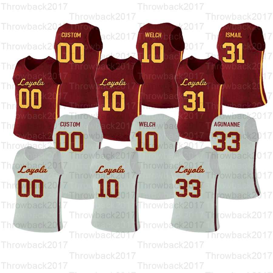 

Custom Loyola Ramblers College Basketball Jerseys 1 Lucas Williamson 2 Jake Baughman 4 Skokna 5 Marques Townes, White