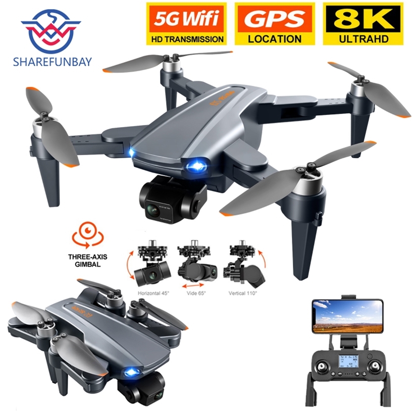 

RG106 Drone 8k Dual Camera Profesional GPS Drones With 3 Axis Brushless Rc Helicopter 5G WiFi Fpv Quadcopter Toy 220311, Battery 1