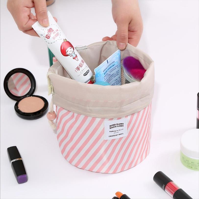 

women makeup drawstring cosmetic bag round travel organizer make up case storage pouch toiletry beauty kit necessaries