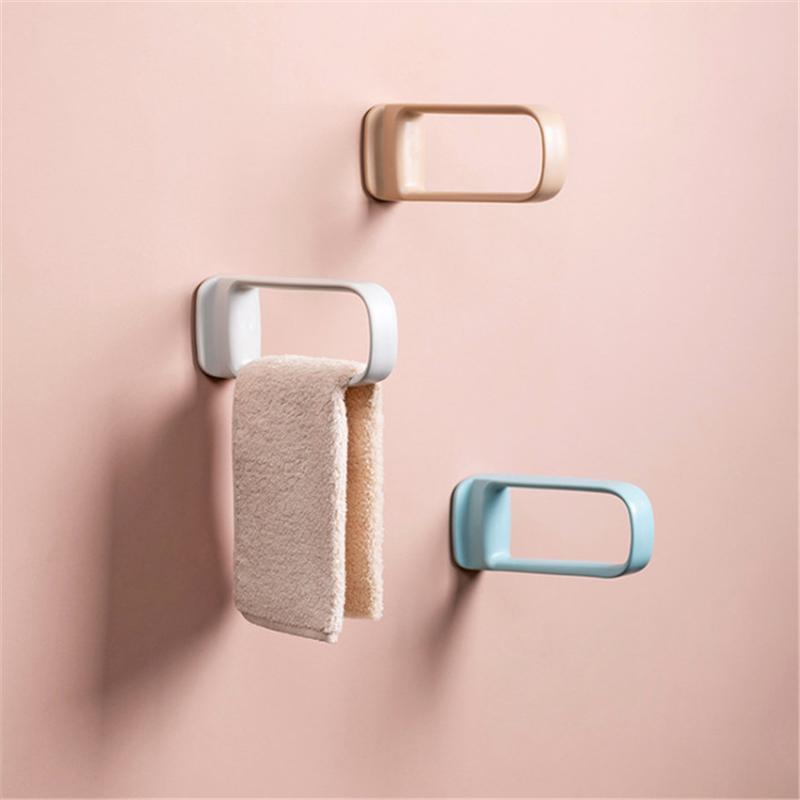 

1Pc Creative Bathroom Towel Holder Storage Shelf Wall-Mounted Toilet Bath Towel Rack Hanging Shelves Kitchen Rag Racks Accessory, Pink