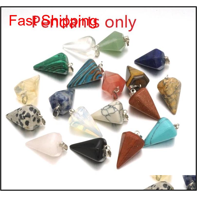

Heart Hexagonal Prism Turquoise Opal Natural Quartz Crystal Healing Chakra Stone Pendant Necklace Jewelry For Wom qylNmZ new_dhbest, Silver