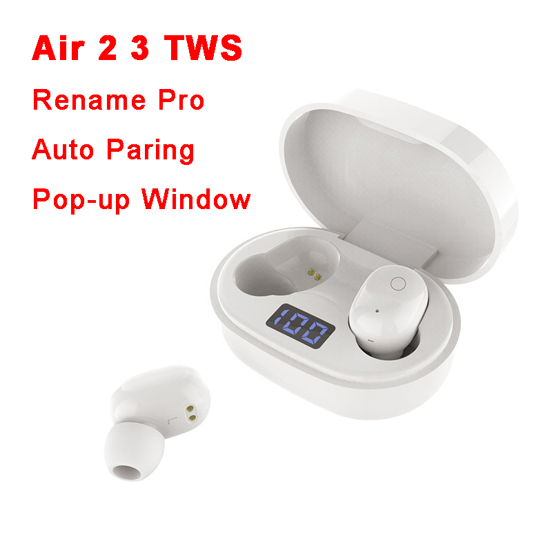 

Air Gen 2/3 TWS Earphones Rename Pro Pop UP Window Bluetooth Headphone Auto Paring Wireless Charging Case Earbuds, White