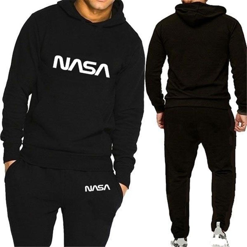 

Men' Tracksuits 2021 Fashion Men Casual Long Sleeve Hoodies And Pants 2 Piece Set Jogging Clothes Suits Pullover Sweatshirts Sets, Black
