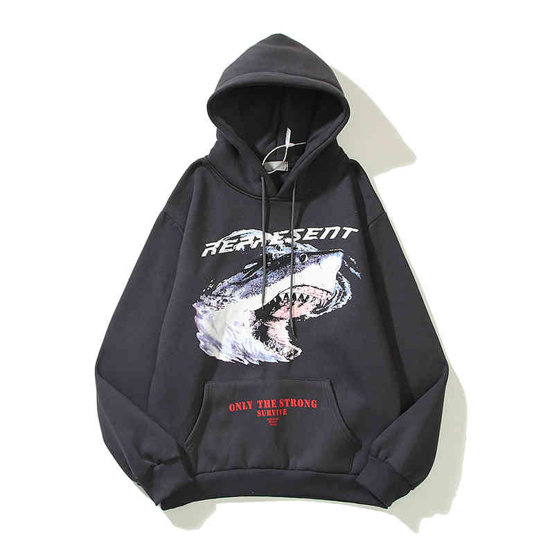 

Men's Hoodies & Sweatshirts Lavados retro shar impressão casual com capuz camisolas dos homens e das mulheres alta rua oversize solto coisas estranhas hoodies ZLZL, 1# shoe box