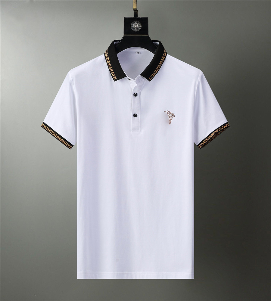 

2021 Italian brand designer polo shirt luxury t-shirt snake bee flower embroidery men's polos high street fashion striped printed polo t-shi, White;black