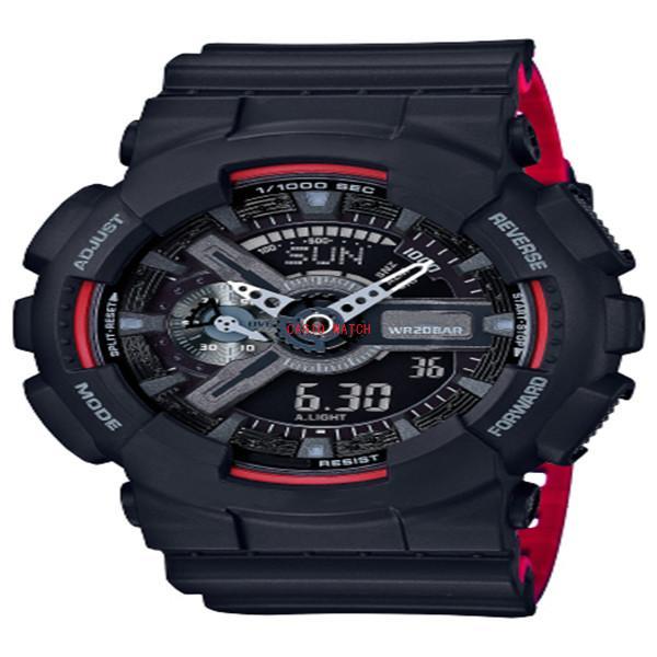 

2021 Two-color 110 sports men's quartz watch, LED digital waterproof watch, automatic hand-up light, all functions can be operated 3A1, Slivery;brown