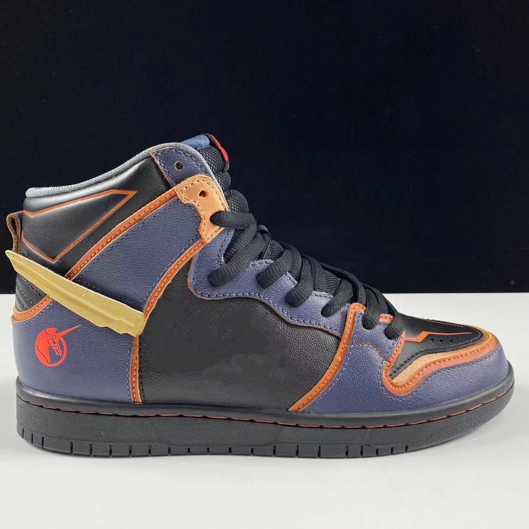 

2021 news gundam x dunk dunks high pro qs banshee skateboard shoes dark blue black casual runner outdoor trainers sneakers sports ship with