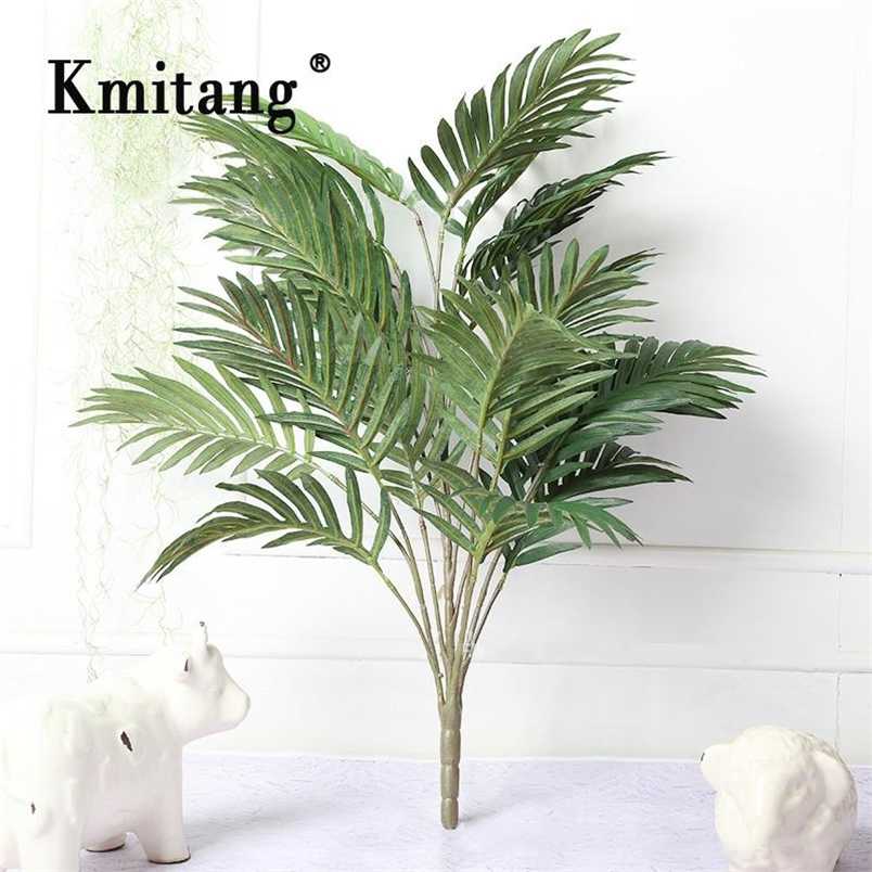 

70cm 21Heads Large Tropical Palm Tree Green Plant Branch Silk Palm Leaves Faux Monstera Bouquet for Home Bonsai Decoration 211104