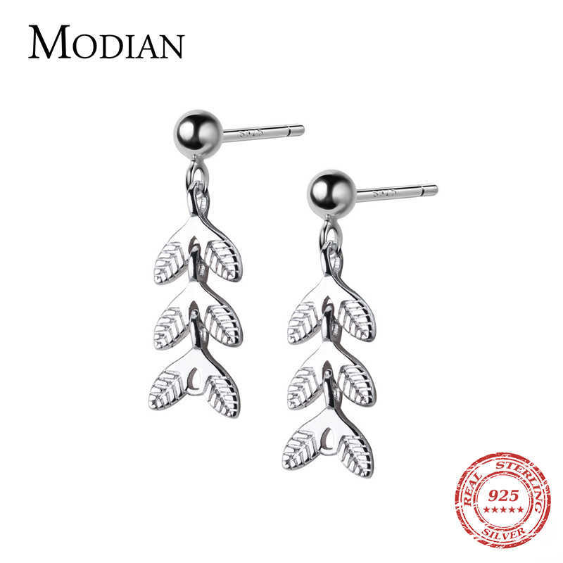 

Silver 925 Vintage Pattern Stud Earrings for Women Fashion Leaves Tree Earings Sterling Charm Jewelry 210707