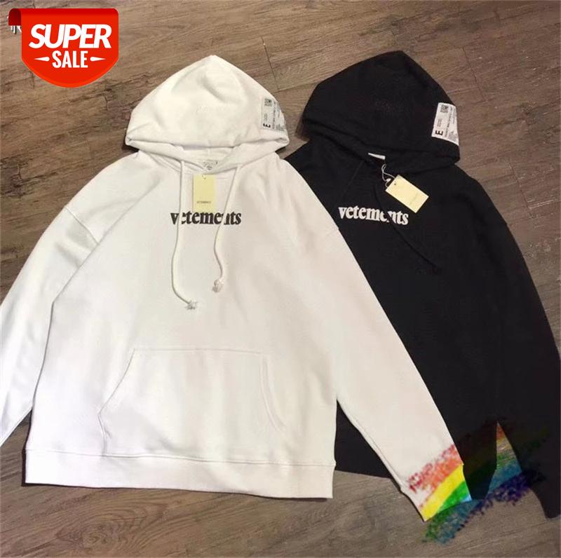 

High Street Loose Vetements Hoodie Men Women 1:1 Best Quality VTM Pullover Hoody Big Tag Patch Vetements Sweatshirts #Vq2V, Black