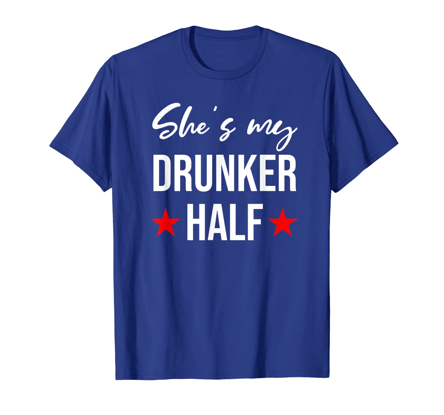 

mens she's my drunker half shirt 4th of july couples t-shirt, White;black