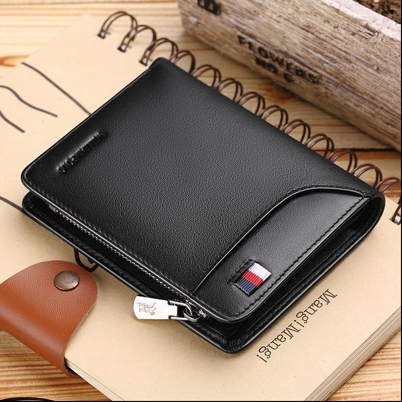

high end leather wallet mens short double peak zipper zero simple fashion multi card id drivers, Red;black