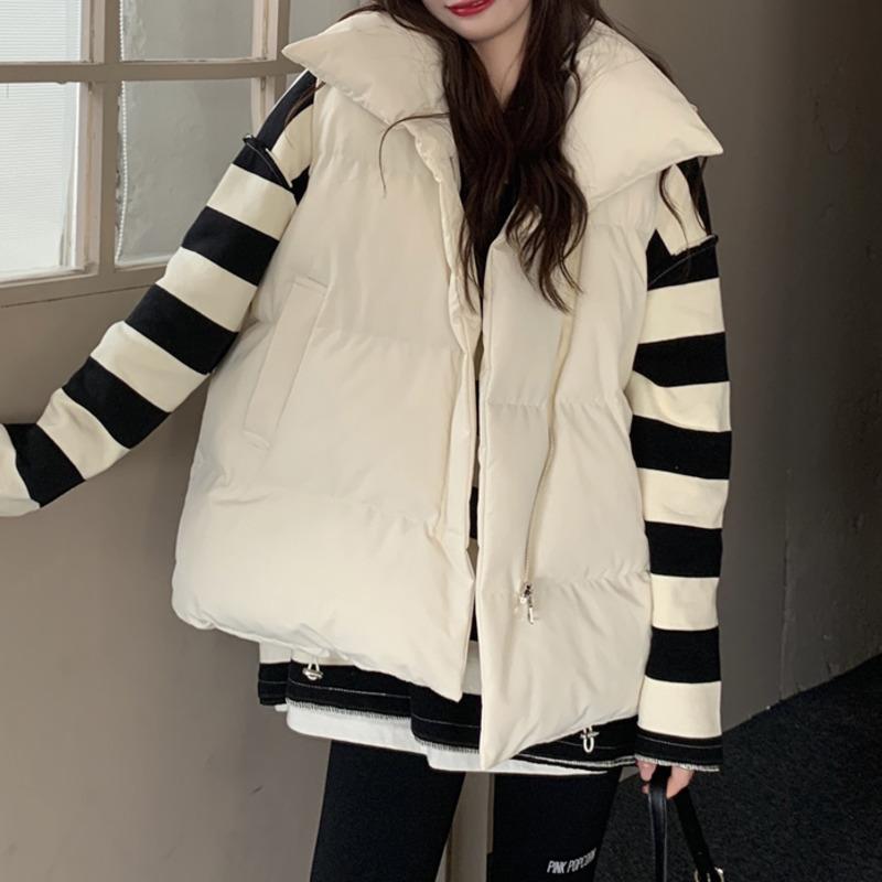 

Women's Vests Cotton Padded Vest Female Waistcoat Design Autumn And Winter Warn Jacket Women Down Coat Basic Jackets, Black;white
