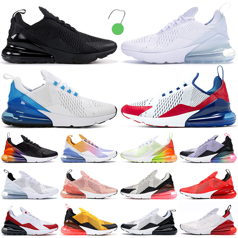 

270 Women Men Running Shoes 270s Womens Mens USA Volt Orange University Blue Rainbow Core White Tiger Olive Outdoor Sports Trainers Sneakers Walking Jogging, 36-45 core white