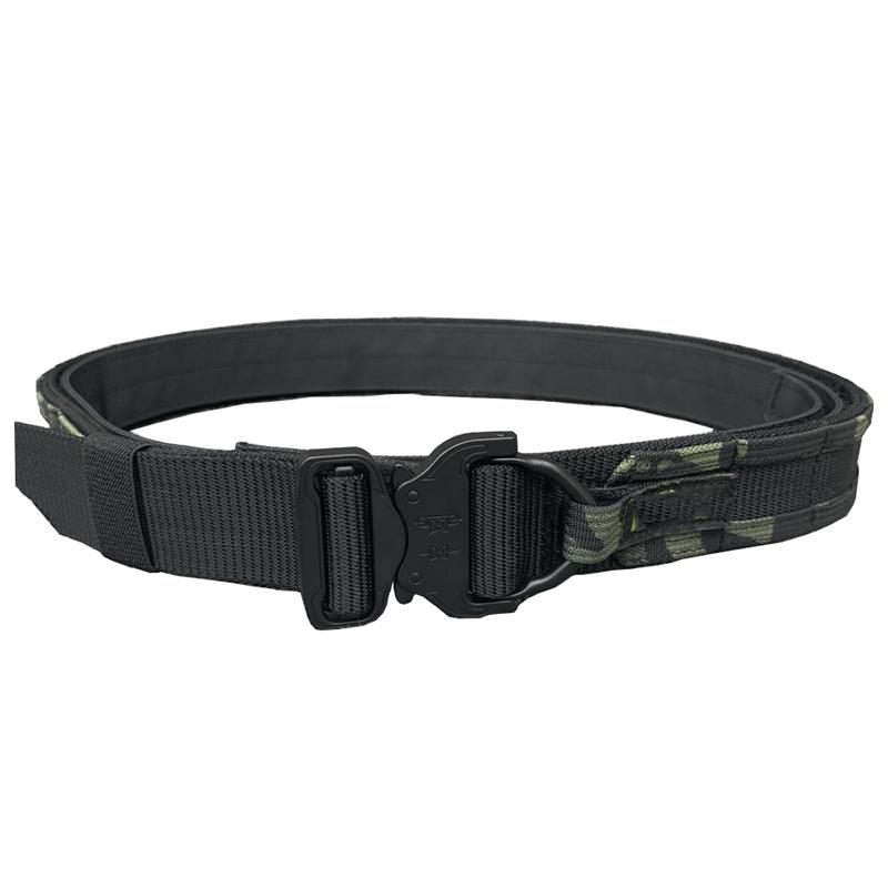 

Waist Support 1.75 Inch Tactical Belt Military Combat Molle Battle Gear Men Quick Release Metal Buckle Double Layer Belts, Black;gray