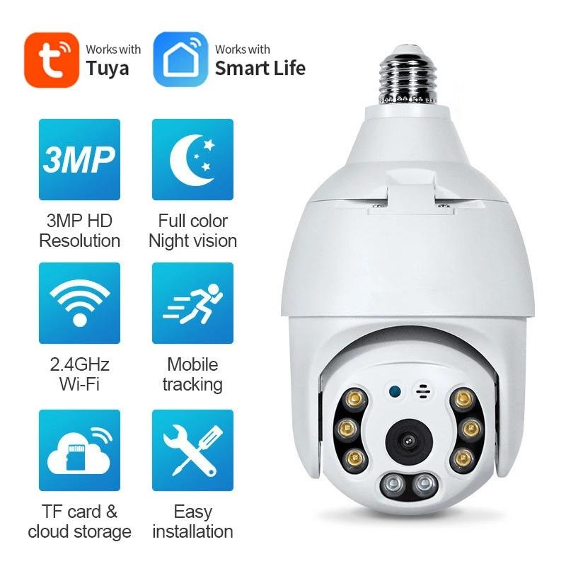 

Cameras 2MP WIFI E27 Lamp Bulb IP Camera Night Vision PTZ Security CCTV Video Surveillance Work With Tuya Smart Life