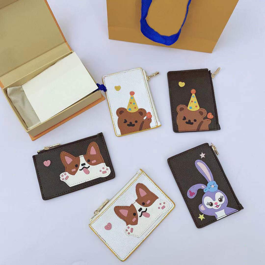 

2021 Keychains storage independent box and dust neutral zero bear corky rabbit cartoon card bag Coin Wallet Gift 035