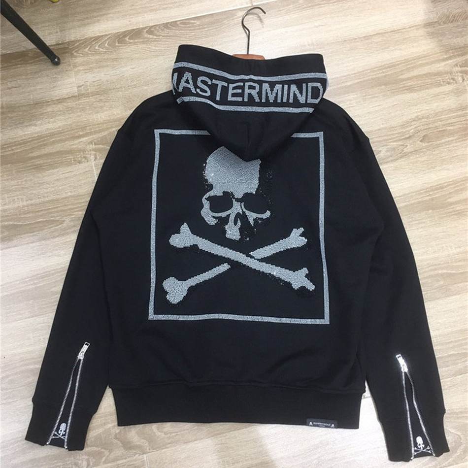 

2021 New Rhinestone Mastermind Hooded Men Women 1:1 Best-quality Black Heavy Fabric Hoodies Pullover Streetwear Clothing Ze6s