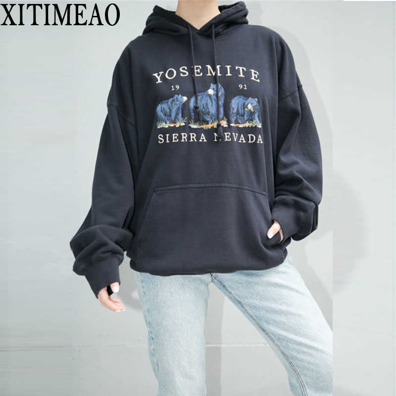 

Oversize Girls Embroidery Blue Sweatshirts Autumn Fashion Elegant Loose Pullovers Emale Cute Women Chic Hoodde Wei Clothing 210602, As picture