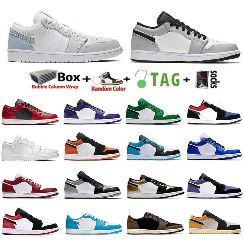 

Jumpman 1 Low OG UNC 1s Mens Basketball Shoes Designer Obsidian Paris Chacigo Trainers Sports Sneaker Size 36-46 With box, 30