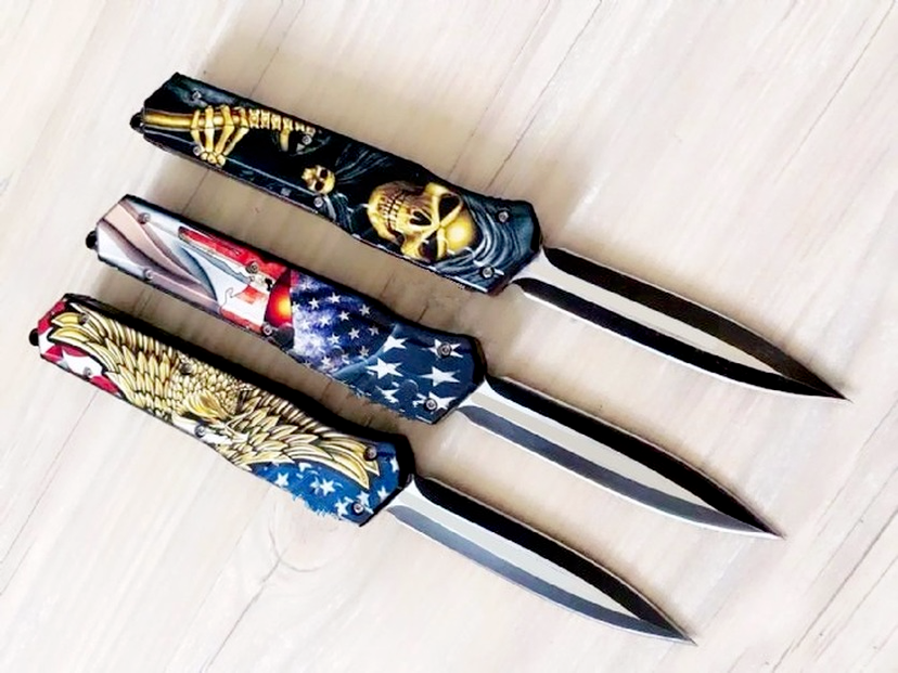 

Cyp Double Action automatic auto Folding Edc Fishing Knife Hunting Knives Xmas Gift a3058