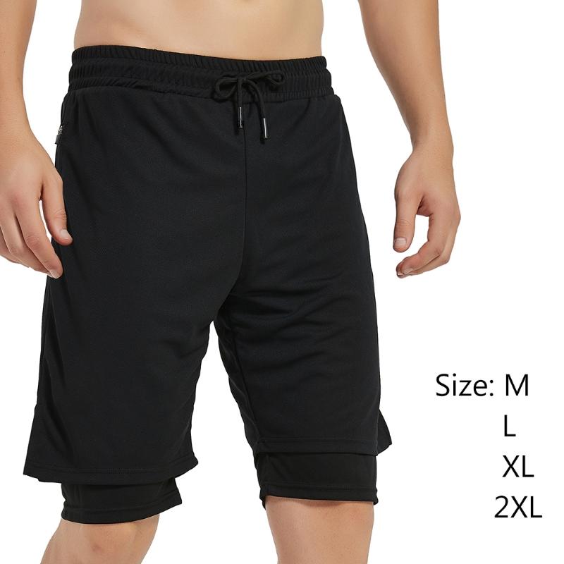 

Running Shorts Men's Sports Short Homme 2 In 1 Quick Drying Double Gym Jogging Workout 24BD, As pic
