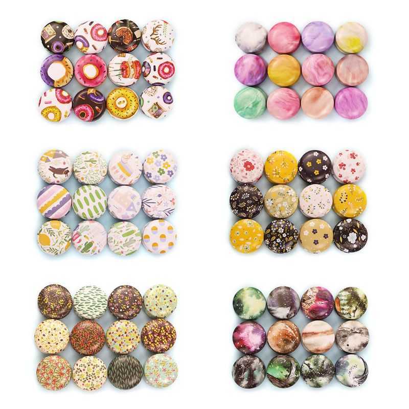 

12pcs Mini Elegant Flower Tin Box DIY Candle Jar Balm Round Empty Case Portable Lipstick Spices Storage