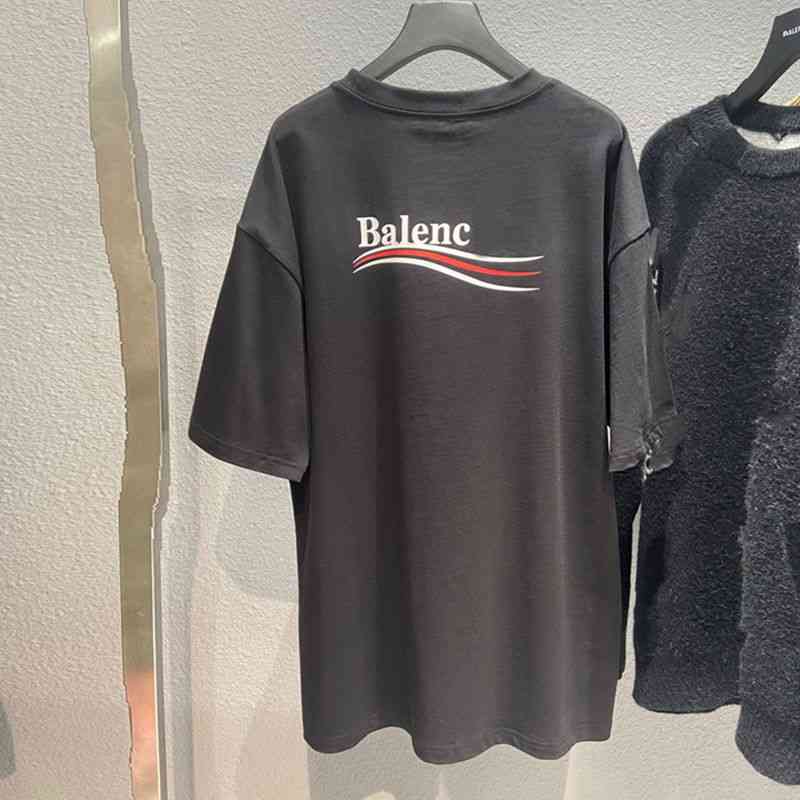 

Top Quality Balencaigas T Shirt 22 Fashion Brand Paris b Simpson Cola Wave High Version Short Sleeve shirts Loose Men and Women Half Lovers, Fluorescein (coke)